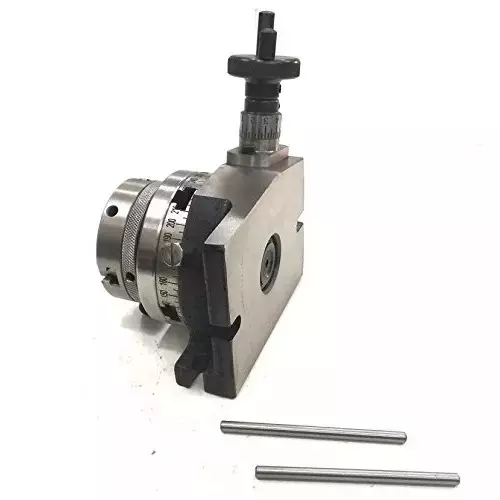 Buyohlic International Rotary Table Size 3 inch (80 mm) 3 Jaw Self Centering Chuck Size 65 mm with Steel Back Plate and 3xM6 T-Nuts Bolts, GQ-9HH6-H985