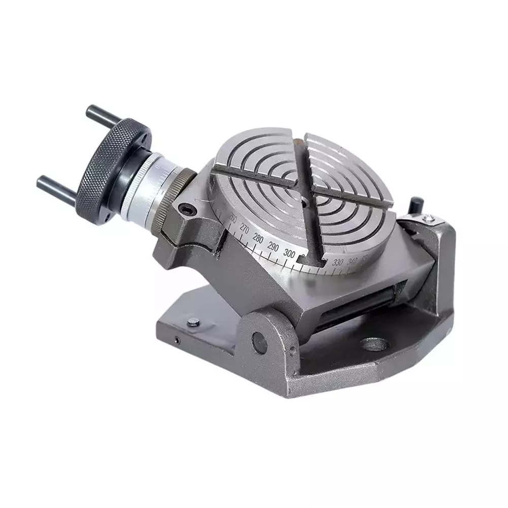 Buyohlic International Rotary Milling Table Tilting 4 Slot with Horizontal and Vertical Mounting and 4 inch (100 mm) Table Diameter, WE-I6FM-0QO4