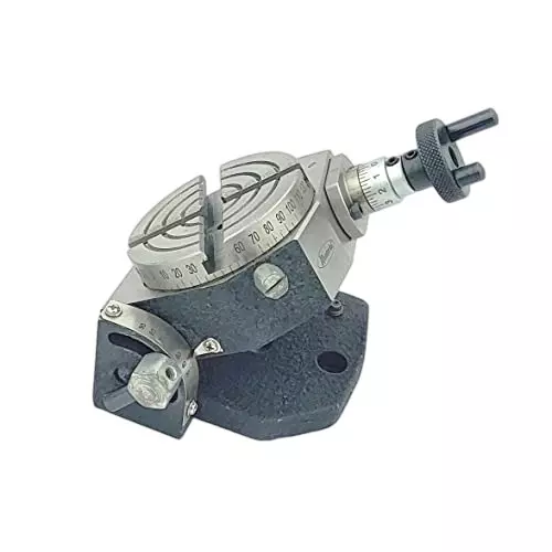 GENERIC Rotary Table in Black Color Cast Iron Body with 3 Slots 80 mm Table Diameter and 100 x 105 mm Base Size, 73-1WW9-JRLV