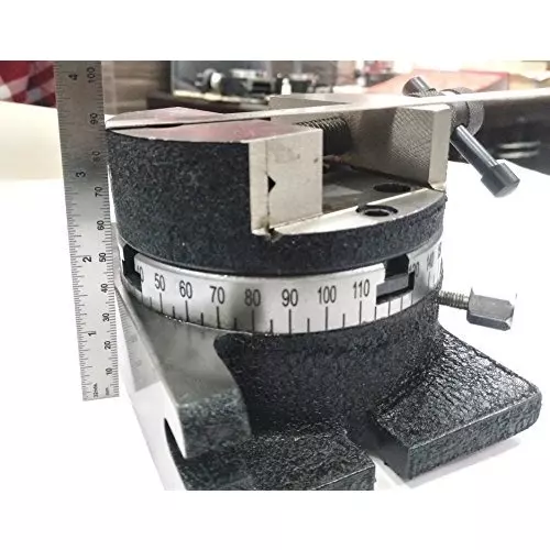 Assorts Quality Precision Rotary Table 100 mm (4 Inch) with Tailstock, M6 Clamp Kit & Round Vice/Vise (with 50 mm 4 Jaw Self Centering Chuck)