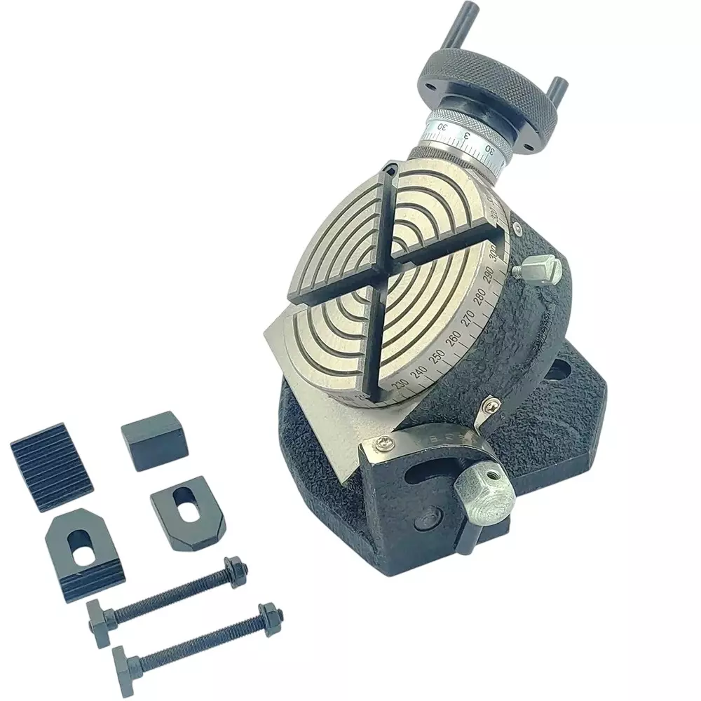 Assorts Tilting Rotary Table 100 mm (4 Inch) with M6 Clamp Kit