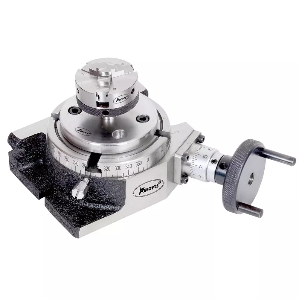 Assorts Quality Precision Cast Iron & Tool Steel Rotary Table 100 mm (4 Inch)