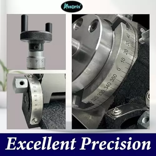 Assorts Tilting Rotary Table 80 mm (3 Inch) 3 Slots M14x1 65 mm Self Centering Chuck 3 Jaws