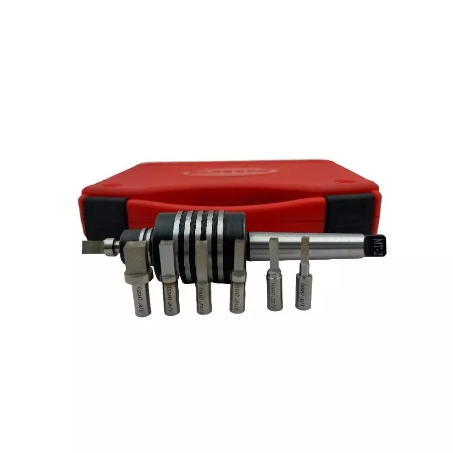 Assorts Rotary Broach Tool Steel  Adapter MT2 Shank with 7-Hex Broaches Set