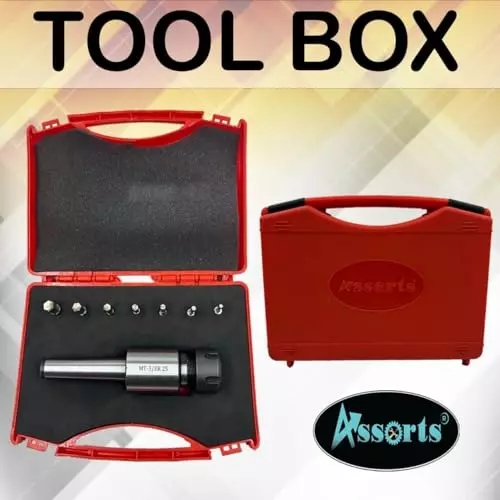 Assorts Rotary Broach Kit Tool Steel ER-25 Adapter MT3 Shank with 7-Piece Hex Broach Set
