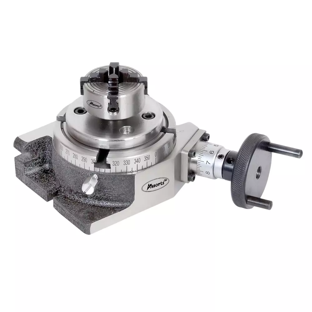 Assorts Rotary Table Alloy Steel 100 mm (4 Inch) 50 mm Independent Chuck 50 mm 4 Jaw
