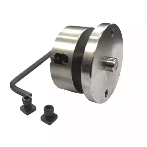 Buyohlic International Rotary Table Diameter 4 inch (100 mm) with Small 70 mm 4 Jaw Chuck, Back Plate and T Nuts, XD-P9HA-WJJN