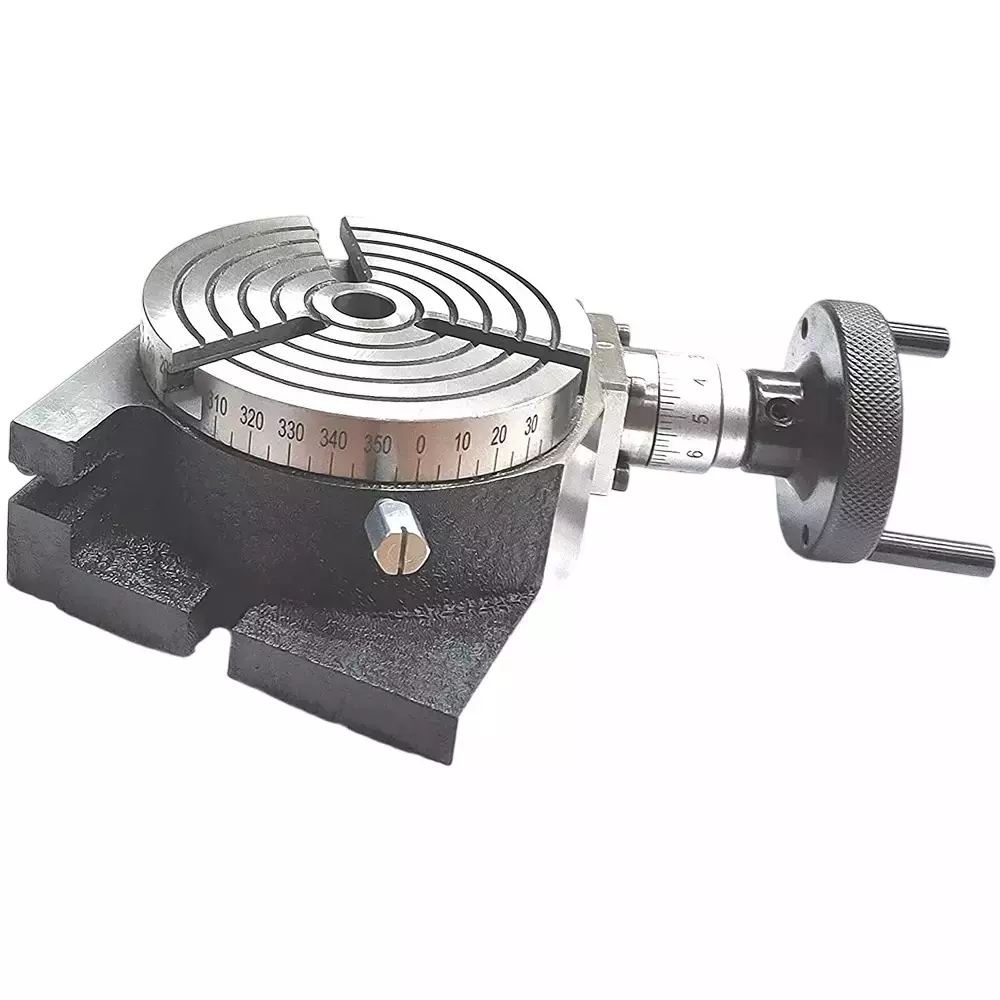 Buyohlic International Rotary Table Size 4 inch (100 mm) for Milling Machines Cutting and Indexing at Equal Axis, 2Y-CFDT-7L3C
