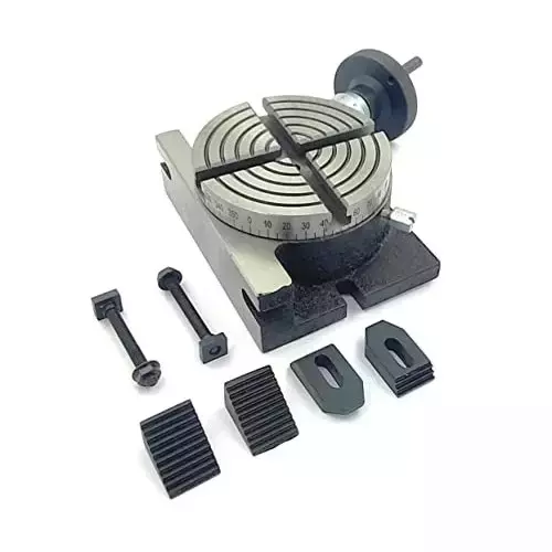 Buyohlic International Rotary Table Size 4 inch (100 mm) with M6 Clamp Kit for Milling Machine, BC-JDEZ-UUSC
