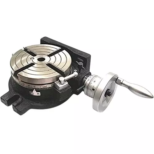 A.D INTERNATIONAL HV6 Rotary Table Horizontal Vertical with 6 inch (150 mm) Table Diameter 125 mm 4 Jaw Self Centering Chuck with Reversible Jaws, 75-DX2V-X93C