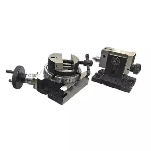 Assorts Quality Precision Rotary Table 100 mm (4 Inch) with Tailstock, Round Vice/Vise (with 80 mm Round Vice)