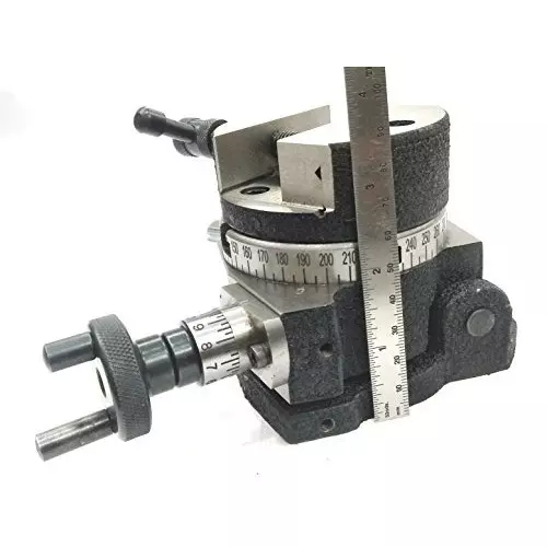 Assorts Tilting Rotary Table 80 mm (3 Inch) with 65 mm 3 Jaws Self Centering Chuck With Back Plate, ER16, Round Vice & M6 Clamp Kit