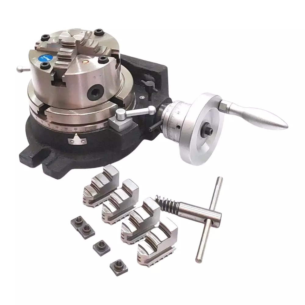 Assorts HV6 Rotary Table Alloy Steel 150 mm (6 Inch) Self Centering Chuck 125 mm 4 Jaw