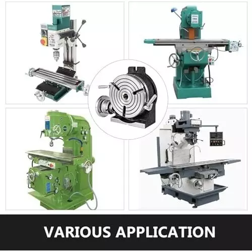 Buyohlic International 360° Rotary Table Horizontal and Vertical 8 inch (200 mm) Table Diameter for Milling, Drilling, Boring, Grinding, Thread Cutting, 20-RT-701