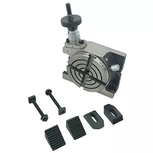A.D INTERNATIONAL Rotary Table Size 3 inch (80 mm) with M6 Clamp Kit for Milling Machine, 4V-JVFV-Z78I