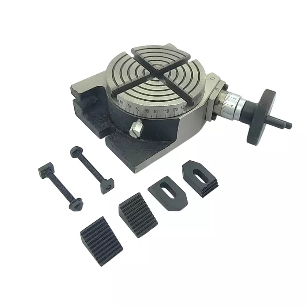 A.D INTERNATIONAL Rotary Table Size 4 inch (100 mm) with M6 Clamp Kit for Milling Machine, BC-JDEZ-UUSC