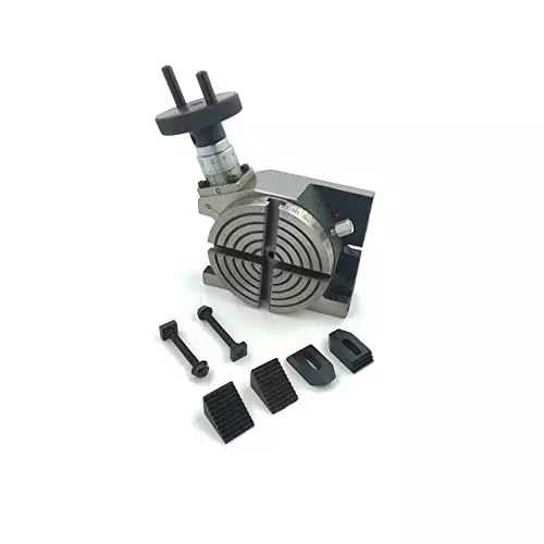 A.D INTERNATIONAL Rotary Table Size 4 inch (100 mm) with M6 Clamp Kit for Milling Machine, BC-JDEZ-UUSC
