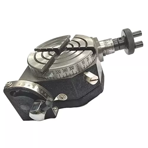 A.D INTERNATIONAL Tilting Rotary Table with 3 inch (75 mm) Size and Horizontal-Vertical Mounting Position for Milling Machines, VN-U3RT-6XBY