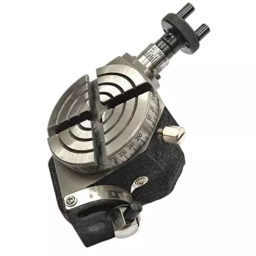 A.D INTERNATIONAL Tilting Rotary Table with 3 inch (75 mm) Size and Horizontal-Vertical Mounting Position for Milling Machines, VN-U3RT-6XBY
