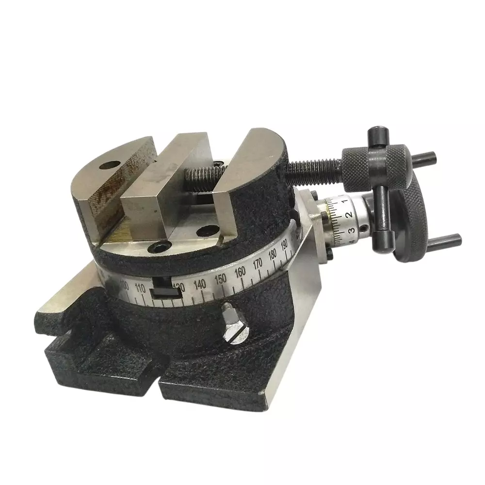 Assorts Quality Precision Rotary Table 100 mm (4 Inch) with Round Vices & Clamping T Nut Bolts (with 100 mm Round Vice)