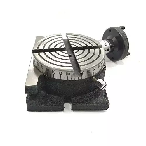 Assorts Quality Precision Rotary Table 100 mm (4 Inch) with Tailstock, M6 Clamp Kit & Round Vice/Vise (with 80 mm Round Vice)