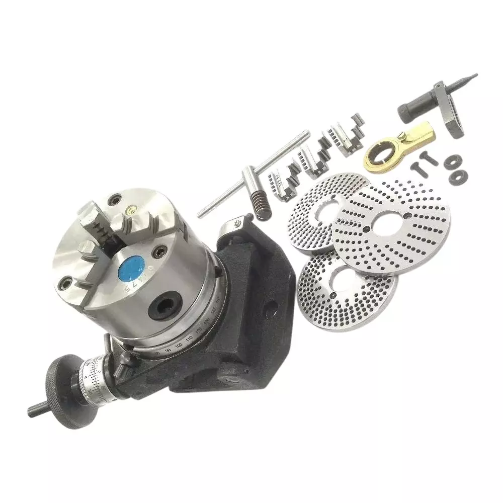 Assorts Tilting Rotary Table 100 mm (4 Inch) 2MT 100 mm Self Centering Chuck & Dividing Plate 3 Jaws