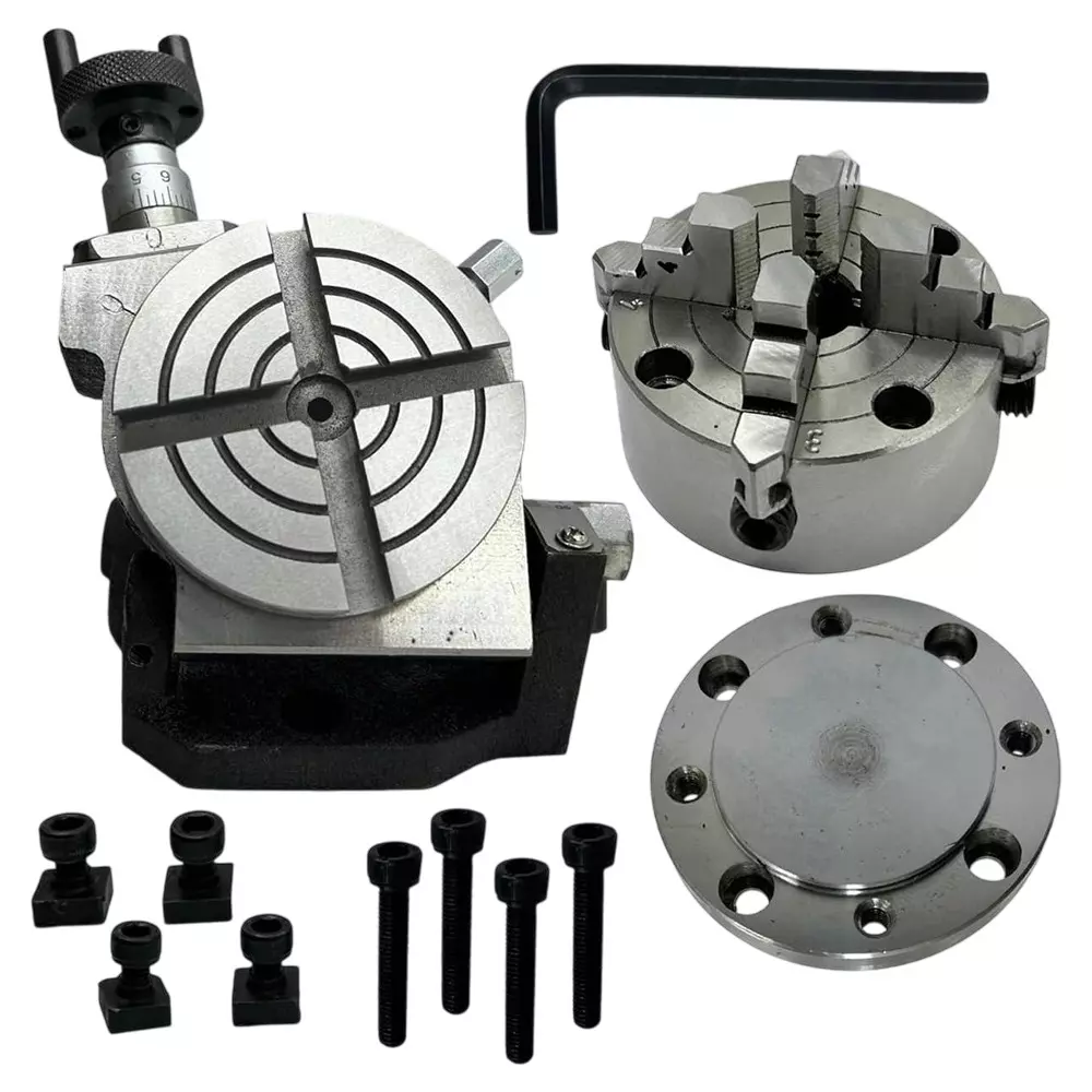Assorts Small Tilting Rotary Table 80 mm (3 Inch) 80 mm Independent Chuck 4 Jaws