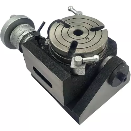 A.D INTERNATIONAL Rotary Milling Table 3 Slot Tilting Horizontal Vertical 4 inch (110 mm) Table Diameter and MT2 Centre Bore, 20-RT-501