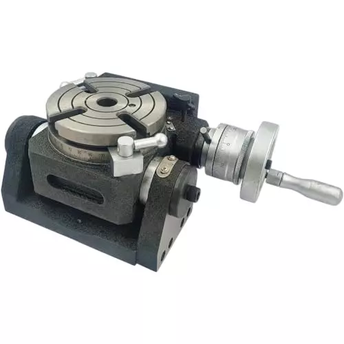 A.D INTERNATIONAL Rotary Milling Table 4 Slot Tilting Horizontal Vertical 4 inch (110 mm) Table Diameter and MT2 Centre Bore, 20-RT-501