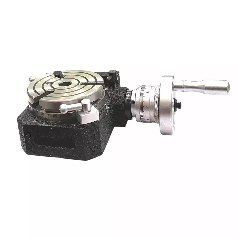 Buyohlic International Horizontal Vertical Rotary Table with 110 mm Diameter and 3 Slots for Milling Machine, N2-TBPZ-C3RM