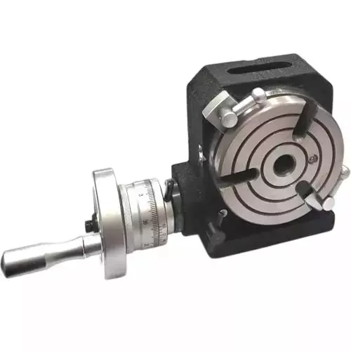 Buyohlic International Horizontal Vertical Rotary Table with 110 mm Diameter and 3 Slots for Milling Machine, N2-TBPZ-C3RM