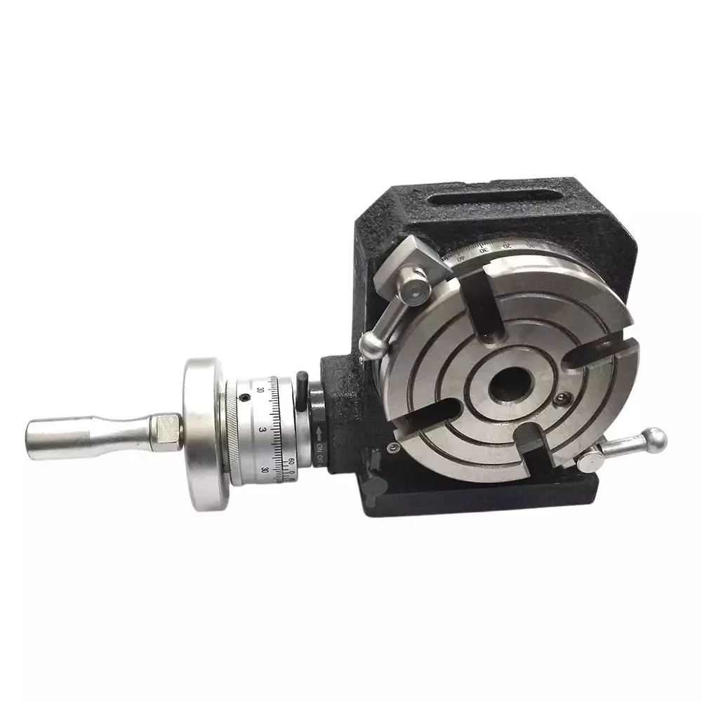 Buyohlic International Horizontal Vertical Rotary Table with 110 mm Diameter and 4 Slots for Milling Machine, AY-7QD2-7XGX