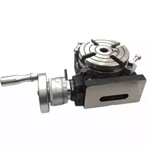 Buyohlic International Horizontal Vertical Rotary Table with 110 mm Diameter and 4 Slots for Milling Machine, AY-7QD2-7XGX