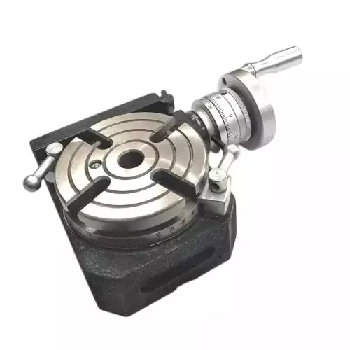Buyohlic International Horizontal Vertical Rotary Table with 110 mm Diameter and 4 Slots for Milling Machine, AY-7QD2-7XGX