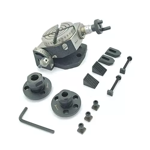 Assorts Tilting Rotary Table 80 mm (3 Inch) with ER16 & 20 Collet Adaptor with M6 Clamp Kit