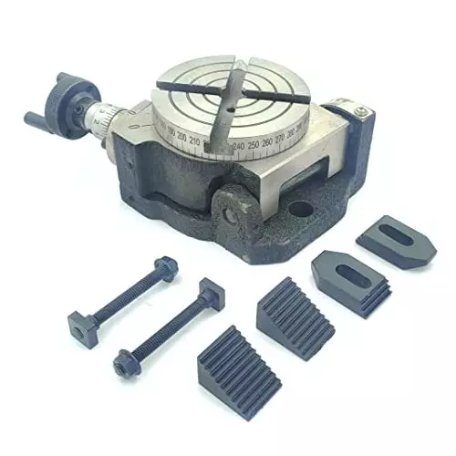 Assorts Tilting Rotary Table 80 mm (3 Inch) with ER16 & 20 Collet Adaptor with M6 Clamp Kit