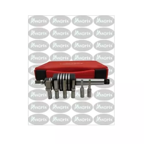 Assorts Rotary Broach Set ER16 Adapter Teng Style 2MT with 7 Hex Punch for Lathe Metalworking