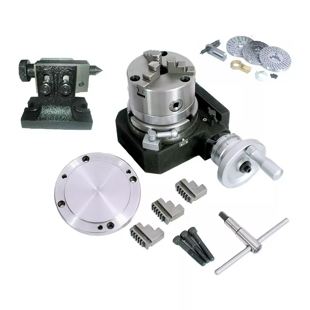 Assorts HV4 Cast Iron & Tool Steel Rotary Table 110 mm (4 Inch) 100 mm 3 Jaws