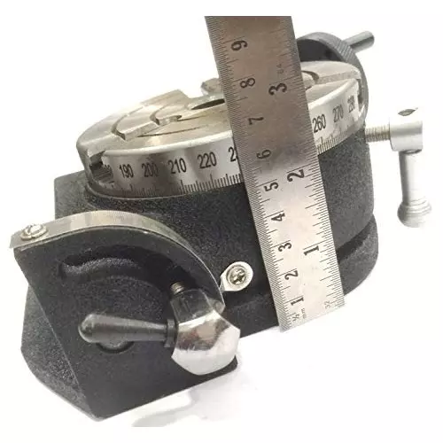 Assorts Tilting Rotary Table 100 mm (4 Inch) 2MT with 100 mm Self Centering Chuck, Dividing Plate, Clamp Kit & Tailstock