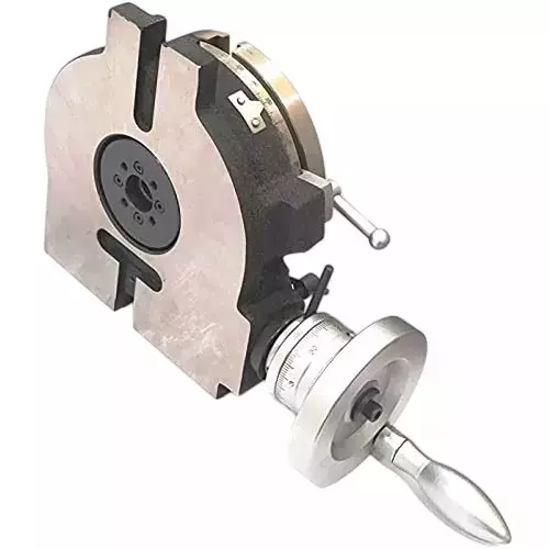 Buyohlic International HV6 Rotary Table Horizontal Vertical with 6 inch (150 mm) Table Diameter 125 mm 4 Jaw Self Centering Chuck with Reversible Jaws, 75-DX2V-X93C