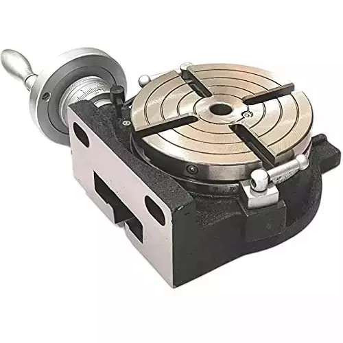 Buyohlic International HV6 Rotary Table Horizontal Vertical with 6 inch (150 mm) Table Diameter 125 mm 4 Jaw Self Centering Chuck with Reversible Jaws, 75-DX2V-X93C