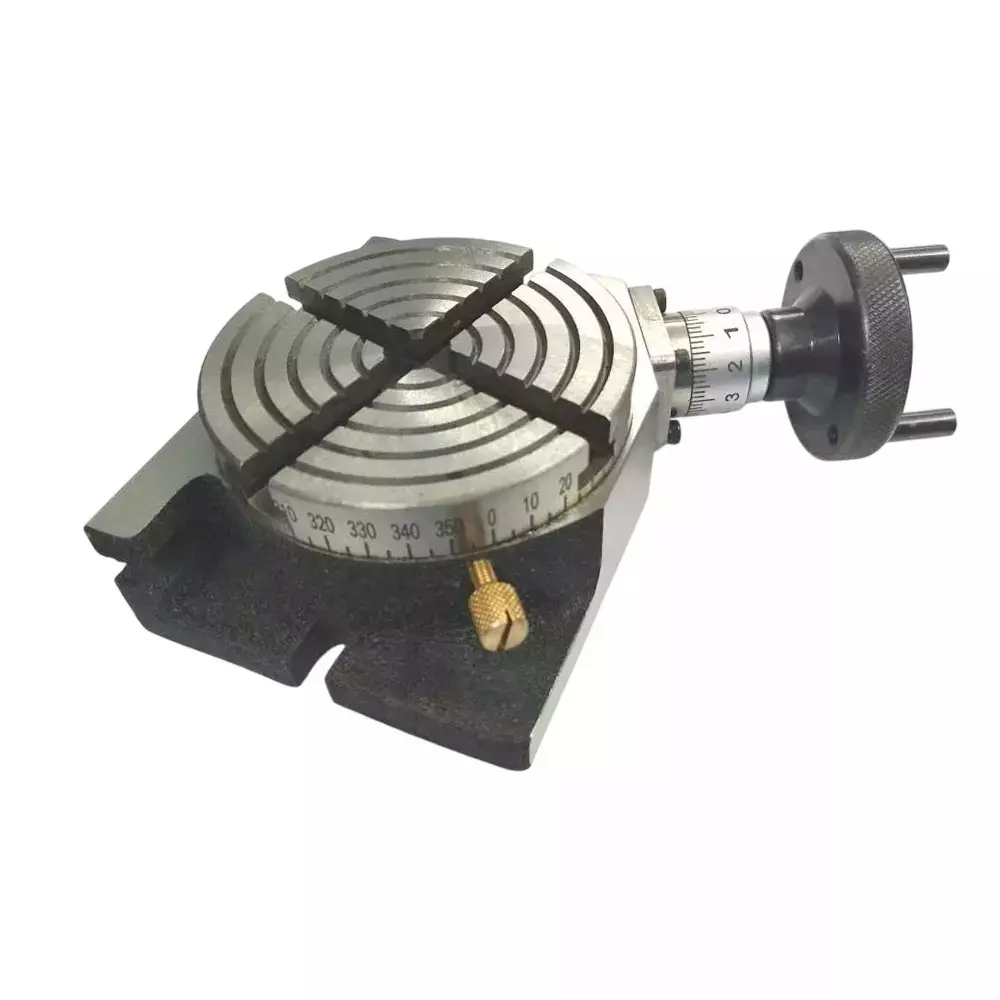 Buyohlic International Rotary Milling Table Regular 4 Slot with Horizontal and Vertical Mounting and 4 inch (100 mm) Table Diameter, DZ-4NXD-H9HX