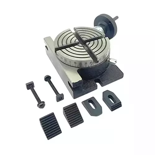 Buyohlic International Rotary Table Diameter 4 inch (100 mm) Regular and 4 Slots with M6 Clamp Kit for Milling Machine, 8N-VT00-Y160