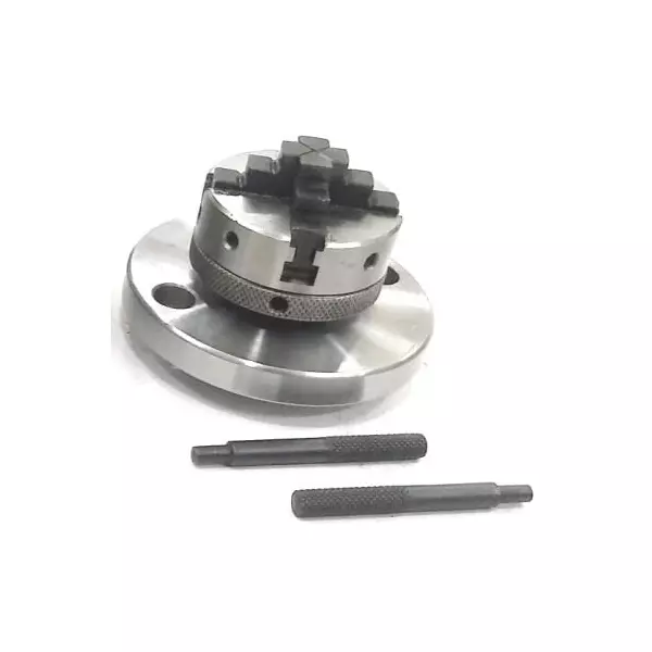 Assorts Low Profile Milling Rotary Table 80 mm (3 Inch) 50 mm 4 Jaws with Back Plate & Fixing T Nuts