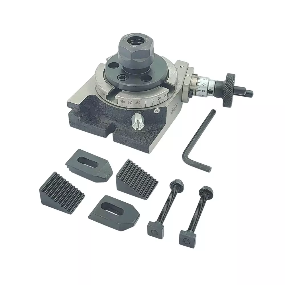 Assorts Regular Rotary Table 80 mm (3 Inch) with ER16 Collet Adaptor with M6 Clamp Kit