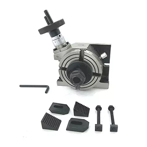 Assorts Regular Rotary Table 100 mm (4 Inch) with ER 20 Collet Adaptor with M6 Clamp Kit