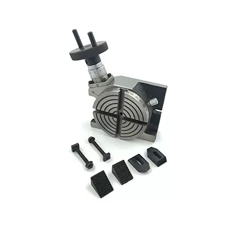 Assorts Regular Rotary Table 100 mm (4 Inch) with ER 20 Collet Adaptor with M6 Clamp Kit