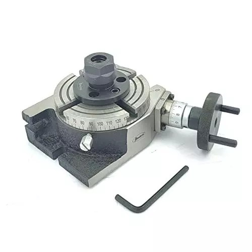 Assorts Regular Rotary Table 100 mm (4 Inch) with ER 20 Collet Adaptor with M6 Clamp Kit