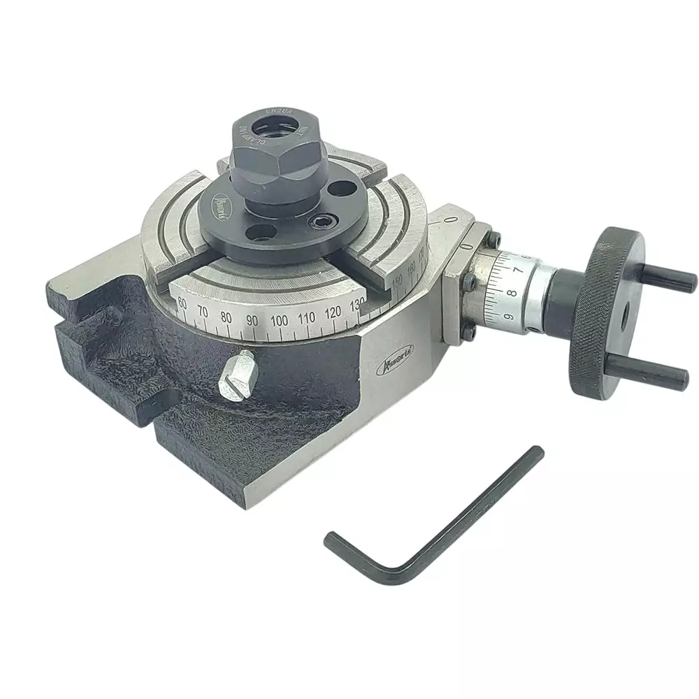 Assorts Regular Rotary Table 100 mm (4 Inch) with ER16 & 20 Collet Adaptor