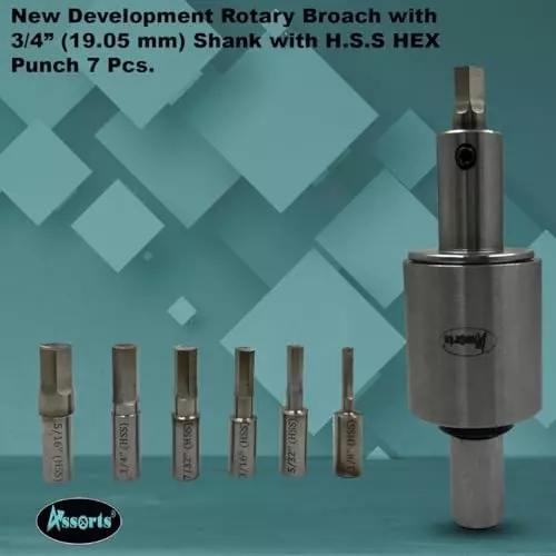 Assorts Precision Rotary Broach Set 19.05 mm (3/4 Inch) for Lathe Metalworking